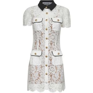 Self Portrait - Kanten Jurk - Wit - Met Zakken - Dames