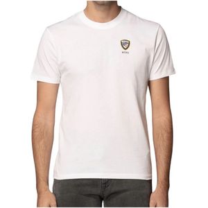 Blauer, Heren, Tops, Wit, Maat: M Katoen,