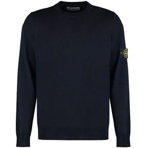 Stone Island, Heren, Truien, Blauw, Maat: S Wol,