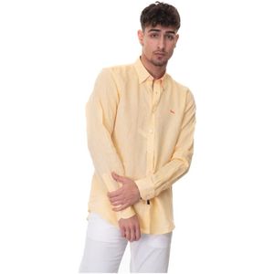 Harmont & Blaine, Heren, Overhemden, Geel, Maat: M Linnen,