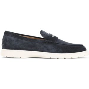 Tod's Blauwe Loafers voor Mannen , Blue , Heren , Maat: 43 1/2 EU