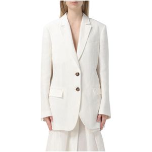 Alberta Ferretti, Dames, Jassen, Beige, Maat: XS