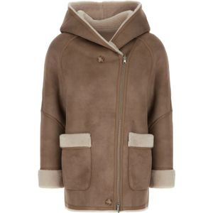 Urbancode, Dames, Jassen, Beige, Maat: S Suède,