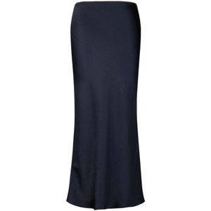 Samsøe Samsøe - Satijnen Rock Straight Cut - Rok - Blauw