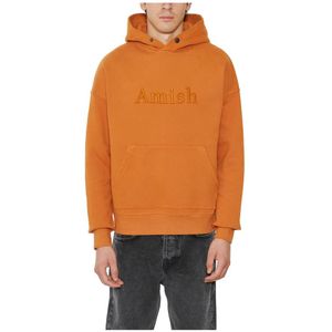 Amish, Heren, Sweatshirts & Hoodies, Geel, Maat: M Katoen,