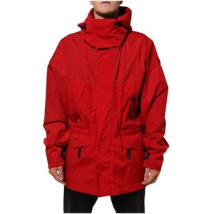 Dolce & Gabbana, Heren, Jassen, Rood, Maat: 4XL Nylon,