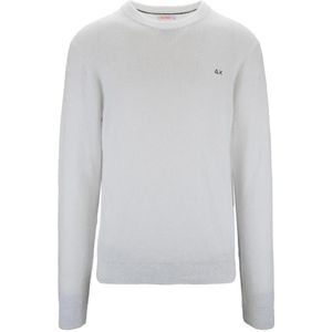 Sun68, Heren, Sweatshirts & Hoodies, Wit, Maat: L Katoen,