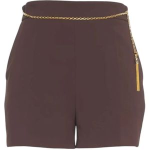 Elisabetta Franchi, Dames, Korte broeken, Bruin, Maat: L
