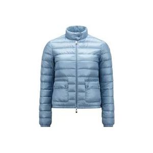 Moncler Lans Donsjas - Blijf warm en stijlvol , Blue , Dames , Maat: XS