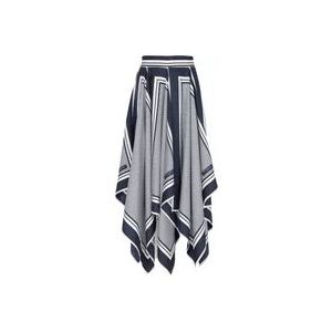 Balmain Monogram-printed scarf skirt , Blue , Dames , Maat: XS
