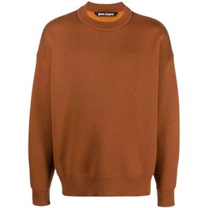 Palm Angels, Heren, Truien, Bruin, Maat: S Wol,