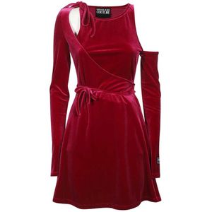 Versace Jeans Couture, Dames, Jurken, Rood, Maat: 2XS Poliester,