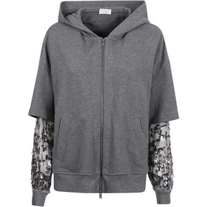 Brunello Cucinelli, Dames, Sweatshirts & Hoodies, Grijs, Maat: XS Katoen,