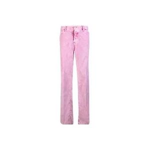 Dsquared2 Velvet Corduroy Tie-Dye Roadie Jeans , Pink , Heren , Maat: M