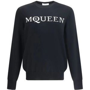 Alexander McQueen, Heren, Sweatshirts & Hoodies, Zwart, Maat: L Wol,