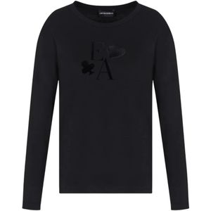 Emporio Armani, Dames, Tops, Zwart, Maat: XS Jersey,