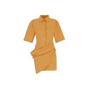 Jacquemus Mini Jurk met Camisa Stijl , Orange , Dames , Maat: S