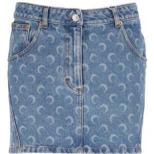Marine Serre, Dames, Rokken, Blauw, Maat: S Denim,