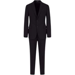 Emporio Armani, Heren, Pakken, Blauw, Maat: M Wol,