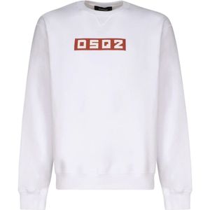 Dsquared2 Witte Sweaters met 98% Katoen , White , Heren , Maat: M