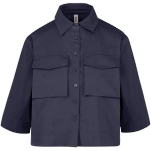 BomBoogie, Dames, Blouses & Shirts, Blauw, Maat: L Katoen,