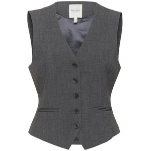 Part Two, Dames, Jassen, Grijs, Maat: XS Flanel,