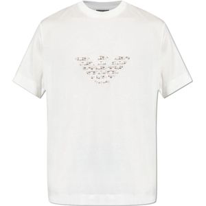 Emporio Armani, Heren, Tops, Wit, Maat: M Katoen,