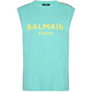 Balmain Paris tank top , Blue , Dames , Maat: XL