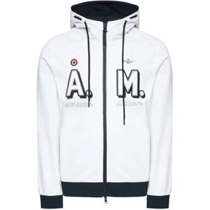 Aeronautica Militare, Heren, Sweatshirts & Hoodies, Wit, Maat: L Katoen,
