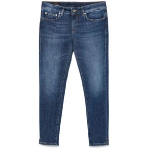Dondup - Slim Fit Jeans - Indigo Blauw - Knoopsluiting - Vijf Zakken