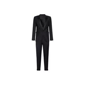 Dsquared2 Zwart tweedelig pak met inkeping revers , Black , Heren , Maat: S