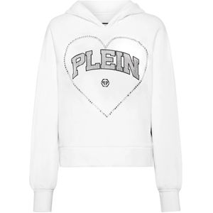 Philipp Plein, Dames, Sweatshirts & Hoodies, Wit, Maat: S Katoen,