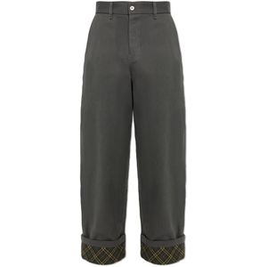 Burberry - Carpenter Broek - Zwart - Katoen - Oversized Pasvorm