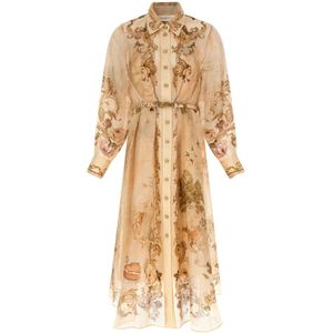 Zimmermann, Dames, Jurken, Beige, Maat: XL Linnen,