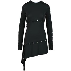 The Attico, Dames, Jurken, Zwart, Maat: XS Polyamide,