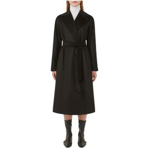 Max Mara Studio, Dames, Mantels, Zwart, Maat: 2XS
