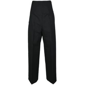 Sportmax, Dames, Broeken, Zwart, Maat: 2XS Katoen,