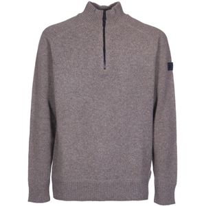 Peuterey Grijze Wollen Trui met Mock Turtleneck , Gray , Heren , Maat: 2XL