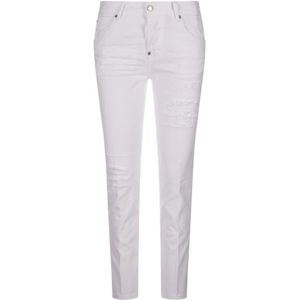 Dsquared2 Witte Ripped Cool Girl Jeans , White , Dames , Maat: 4XS