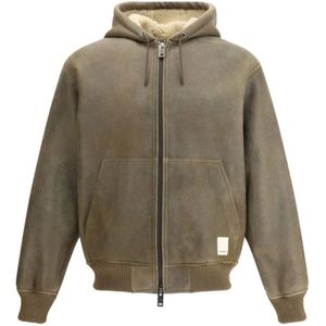Emporio Armani, Heren, Sweatshirts & Hoodies, Bruin, Maat: L Fleece,