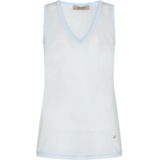 MOS MOSH - Blouseshirt - Lichtblauw - V-hals - Mouwloos