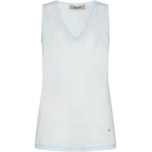 MOS MOSH - Blouseshirt - Lichtblauw - V-hals - Mouwloos