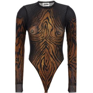 Jean Paul Gaultier, Dames, Tops, Veelkleurig, Maat: S Polyamide,