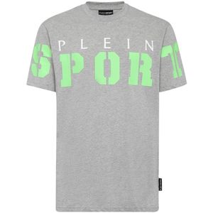 Plein Sport, Heren, Tops, Grijs, Maat: L Katoen,