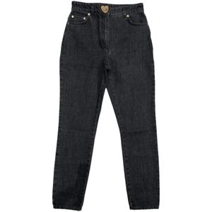 Moschino, Dames, Broeken, Zwart, Maat: XS Denim,