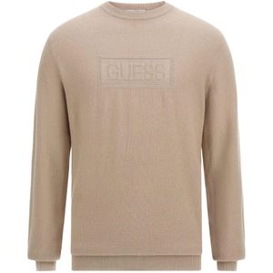Guess, Heren, Truien, Beige, Maat: S Katoen,