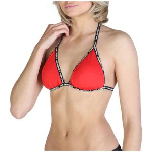 Karl Lagerfeld - Logo-Tape - Triangelbikini - Rood - Polyamide - Gevoerde Voering