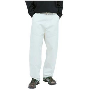 Carhartt Wip, Heren, Broeken, Wit, Maat: L Katoen,