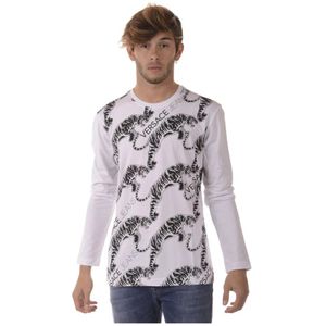 Versace Jeans Couture, Heren, Sweatshirts & Hoodies, Wit, Maat: M