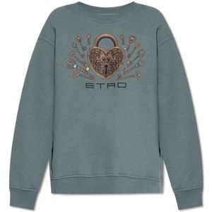 Etro, Dames, Sweatshirts & Hoodies, Groen, Maat: S Katoen,